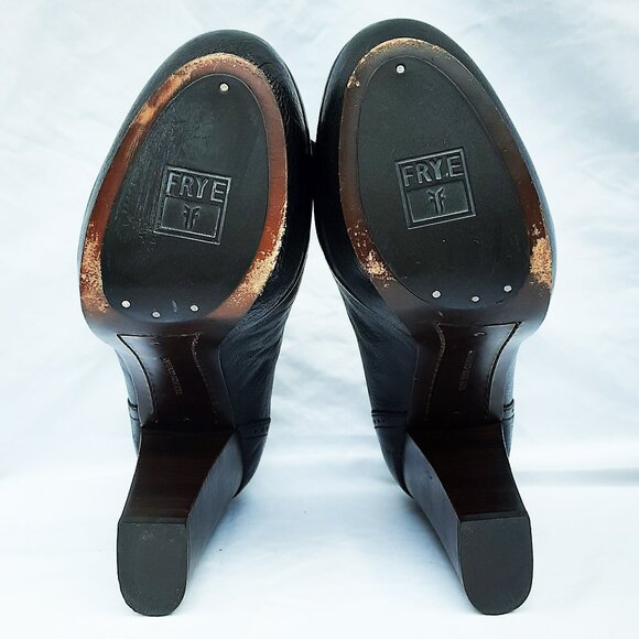 FRYE Naiya Kiltie Moc Black Leather Heels Size 11M - Picture 9 of 11
